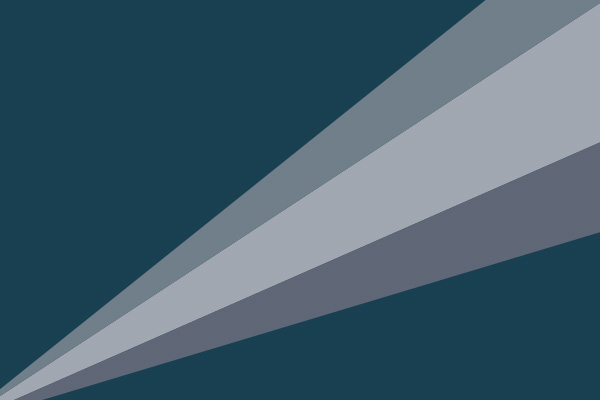 En mörkblå bakgrund med tre strålar i nyanser